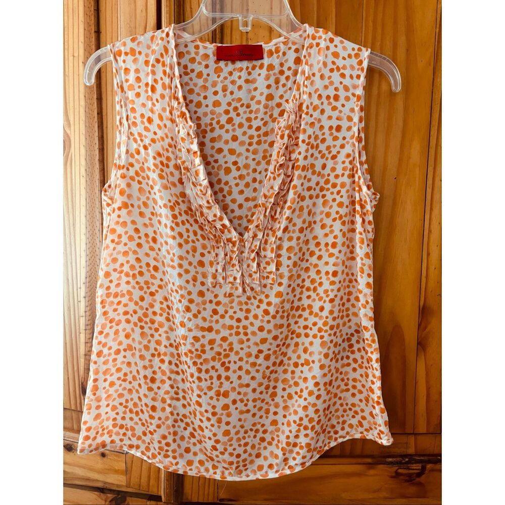 Carolina Herrera Deep Vneck Silk Top
